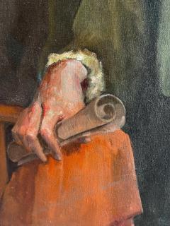 Vintage Classical Shakespearean Pose Portrait Oil Painting Vintage Frame Signed - 4549265