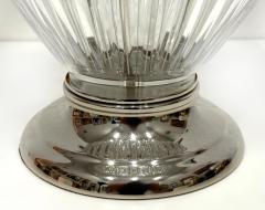Vintage Clear Hand Blown Ribbed Murano Glass Table Lamps Pair - 4189982