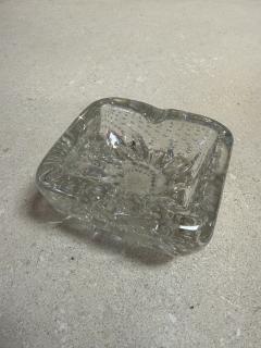 Vintage Clear Textured Glass Ashtray with Bubble Pattern - 4564194