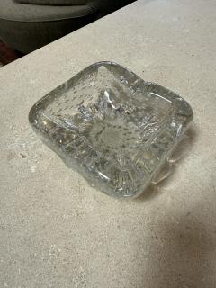 Vintage Clear Textured Glass Ashtray with Bubble Pattern - 4564196