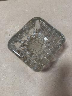 Vintage Clear Textured Glass Ashtray with Bubble Pattern - 4564198