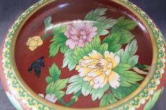 Vintage Cloisonne Bowl on Wooden Stand - 3519785