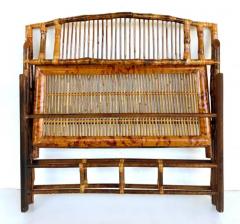 Vintage Coastal Chic Rattan Reed Folding Bench Rich Patina Well constructed - 3918793