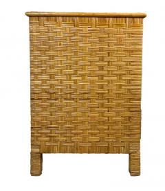 Vintage Coastal Woven Rattan Chest of Drawers with Brass Handles - 3521928