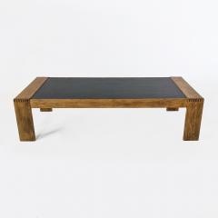 Vintage Coffee Table solid oak and slate top 1960 - 2093123