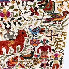 Vintage Colorful Neu Meister Artisan Tapestry Wall Art Folk Art Rug Ecuador - 2956052