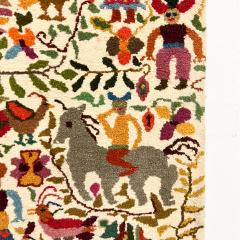 Vintage Colorful Neu Meister Artisan Tapestry Wall Art Folk Art Rug Ecuador - 2956054