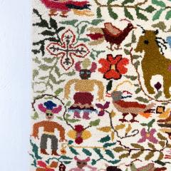 Vintage Colorful Neu Meister Artisan Tapestry Wall Art Folk Art Rug Ecuador - 2956055