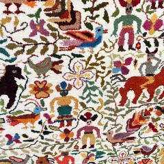 Vintage Colorful Neu Meister Artisan Tapestry Wall Art Folk Art Rug Ecuador - 2956057