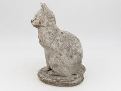Vintage Composite Stone Cat Garden Statue French 1970s - 4597897