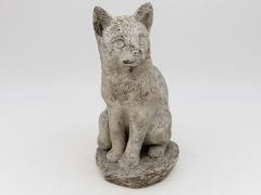 Vintage Composite Stone Cat Garden Statue French 1970s - 4597898
