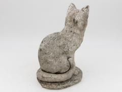 Vintage Composite Stone Cat Garden Statue French 1970s - 4597903