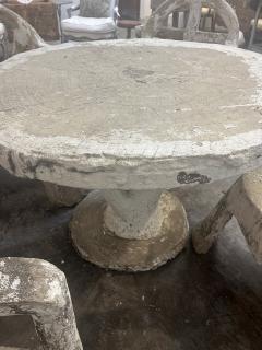 Vintage Concrete Faux Bois Table and 4 Chairs - 4100907