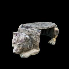 Vintage Concrete Grizzly Bear Bench - 4311631