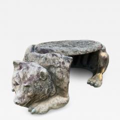 Vintage Concrete Grizzly Bear Bench - 4311718