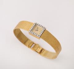 Vintage Corum 18K White Gold Diamond Watch with Woven Gold Bracelet - 4270363