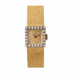 Vintage Corum 18K White Gold Diamond Watch with Woven Gold Bracelet - 4270487