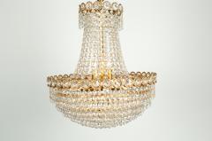 Vintage Crystal Bell Shape Brass Framed Chandelier - 717118