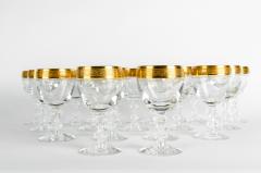 Vintage Cut Crystal with Gold Design Top Wine Water Glassware Set - 554673