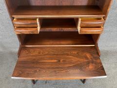 Vintage Danish Mid Century Modern Rosewood Secretary Bookcase - 3301334