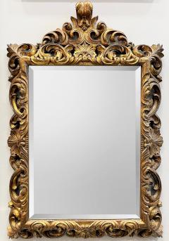 Vintage Deeply Carved Giltwood Acanthus Beveled Mirror Rococo Style - 4402193