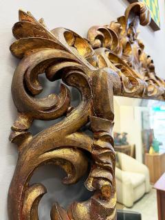 Vintage Deeply Carved Giltwood Acanthus Beveled Mirror Rococo Style - 4402217
