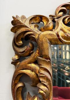 Vintage Deeply Carved Giltwood Acanthus Beveled Mirror Rococo Style - 4402229