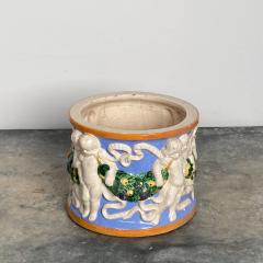 Vintage Della Robbia Round Cache Pot Italy Circa 20th Century - 2851470