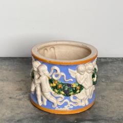 Vintage Della Robbia Round Cache Pot Italy Circa 20th Century - 2851471