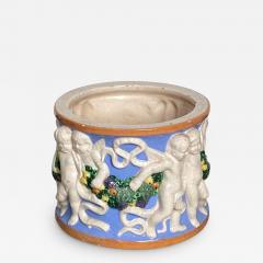 Vintage Della Robbia Round Cache Pot Italy Circa 20th Century - 2853822