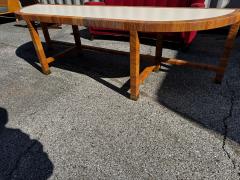 Vintage Demilune Laminate Top Rattan and Brass Console Table - 4481679