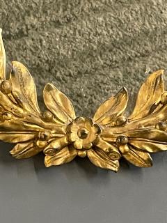 Vintage Diminutive Mario Buatta Designer Giltwood Carved Wall Mirror Leaf - 2692030
