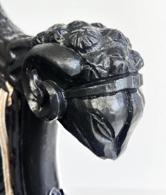 Vintage Ebonized Carved Rams Head Berg re Chairs Pair - 4663566