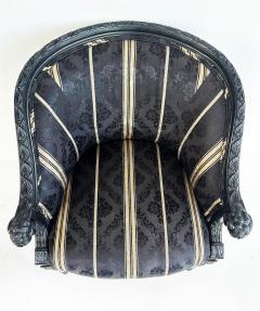 Vintage Ebonized Carved Rams Head Berg re Chairs Pair - 4663576