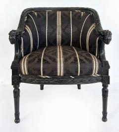 Vintage Ebonized Carved Rams Head Berg re Chairs Pair - 4663595