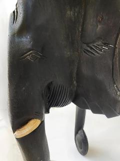 Vintage Ebonized Wooden Carved African Elephant Table - 4286088