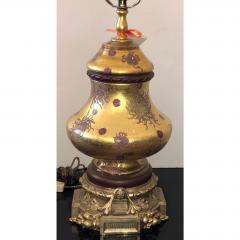 Vintage Eglomese French Art Glass Gilt Bronze Table Lamp - 1705579