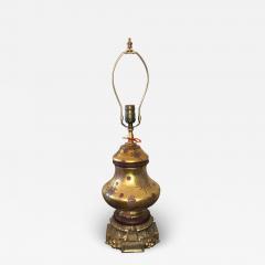 Vintage Eglomese French Art Glass Gilt Bronze Table Lamp - 1705922