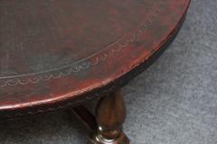 Vintage Embossed Leather Peruvian Coat of Arms Coffee Table and Nesting Stools - 2834838