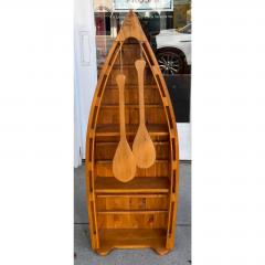 Vintage English Boat Form Etagere Bookshelf Bookcase - 4795096
