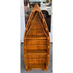 Vintage English Boat Form Etagere Bookshelf Bookcase - 4795098