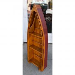 Vintage English Boat Form Etagere Bookshelf Bookcase - 4795100