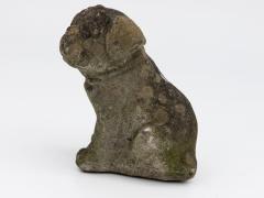 Vintage English Bulldog or Pug Dog Stone Garden Statue English mid 20th C  - 4639387