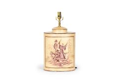 Vintage English Chinoiserie Musician Design Hand Painted Tole Tea Caddy Table - 4170950