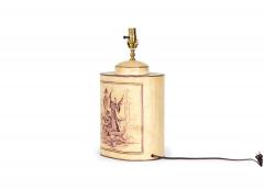 Vintage English Chinoiserie Musician Design Hand Painted Tole Tea Caddy Table - 4170951