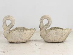 Vintage English Painted Swan Planters Pair - 3120572