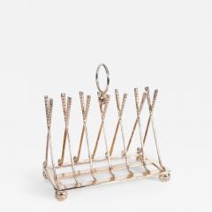 An English 20th century silver-plated toast rack, marked WH. - Bukowskis