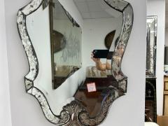 Vintage Etched And Beveled Venetian Mirror - 3902815