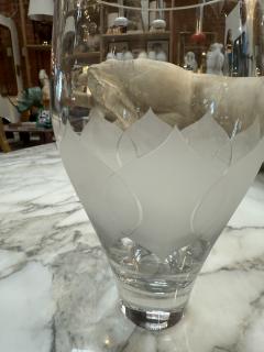 Vintage Etched Crystal Glass Vase - 4373147