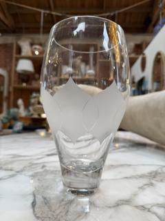 Vintage Etched Crystal Glass Vase - 4373151